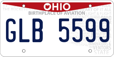 OH license plate GLB5599