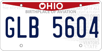 OH license plate GLB5604