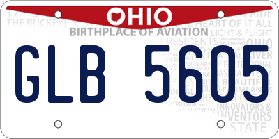 OH license plate GLB5605