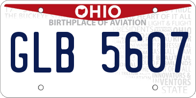 OH license plate GLB5607