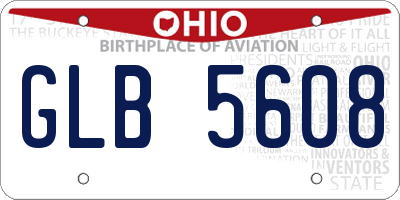OH license plate GLB5608
