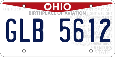 OH license plate GLB5612