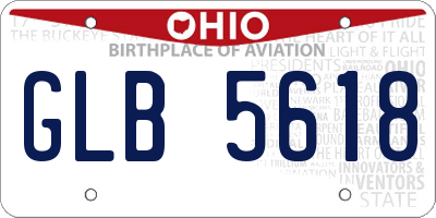 OH license plate GLB5618