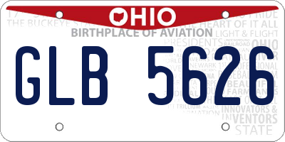 OH license plate GLB5626