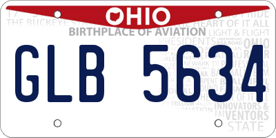 OH license plate GLB5634
