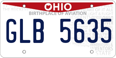 OH license plate GLB5635