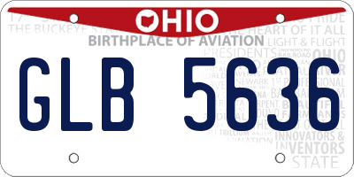 OH license plate GLB5636