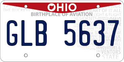 OH license plate GLB5637