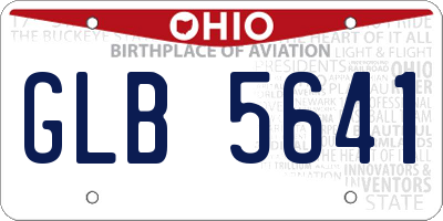OH license plate GLB5641