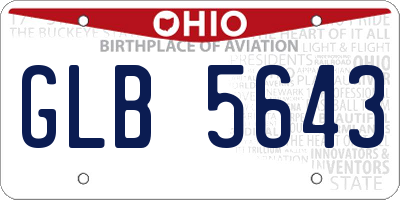 OH license plate GLB5643