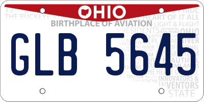OH license plate GLB5645