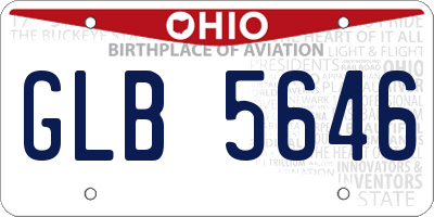 OH license plate GLB5646