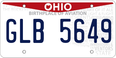 OH license plate GLB5649