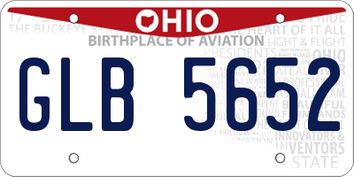 OH license plate GLB5652