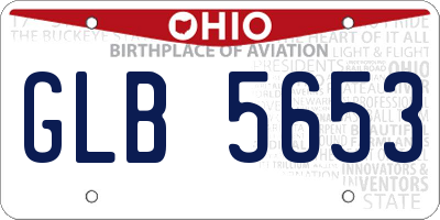 OH license plate GLB5653