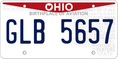 OH license plate GLB5657