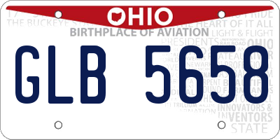 OH license plate GLB5658