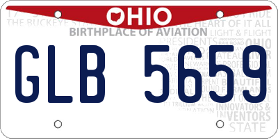 OH license plate GLB5659