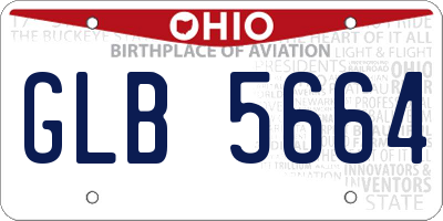 OH license plate GLB5664