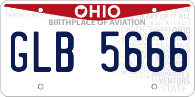 OH license plate GLB5666
