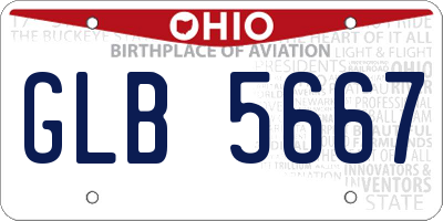 OH license plate GLB5667