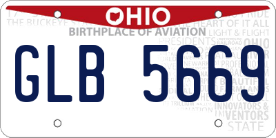 OH license plate GLB5669