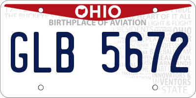 OH license plate GLB5672