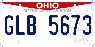 OH license plate GLB5673