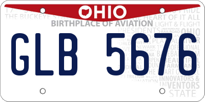 OH license plate GLB5676