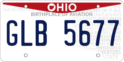 OH license plate GLB5677