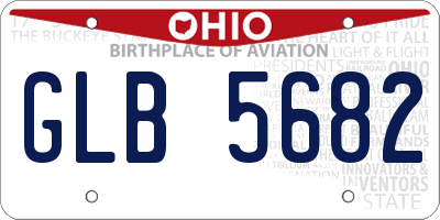 OH license plate GLB5682