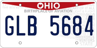 OH license plate GLB5684