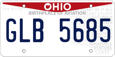 OH license plate GLB5685