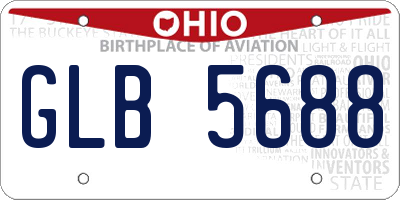 OH license plate GLB5688
