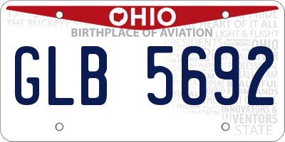 OH license plate GLB5692