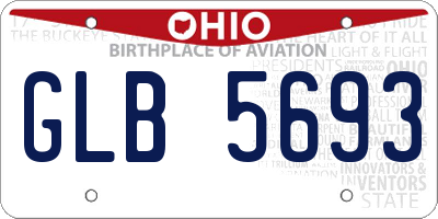 OH license plate GLB5693