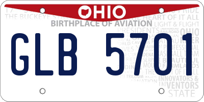 OH license plate GLB5701