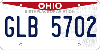 OH license plate GLB5702