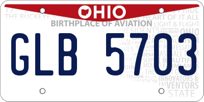 OH license plate GLB5703