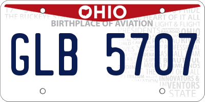 OH license plate GLB5707