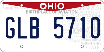 OH license plate GLB5710