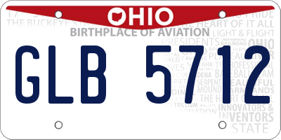 OH license plate GLB5712