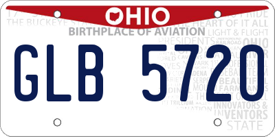 OH license plate GLB5720