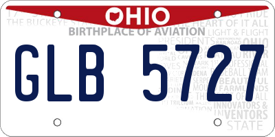 OH license plate GLB5727
