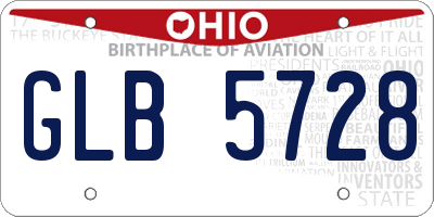 OH license plate GLB5728