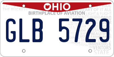 OH license plate GLB5729