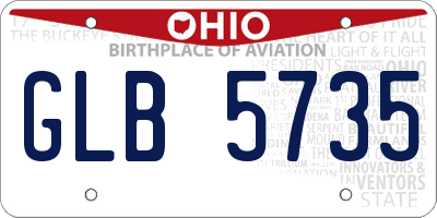 OH license plate GLB5735
