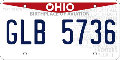 OH license plate GLB5736