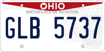 OH license plate GLB5737