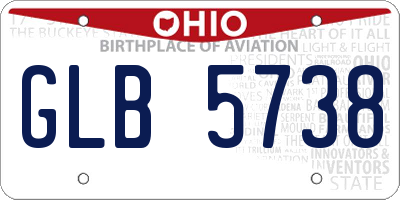 OH license plate GLB5738